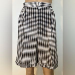 Tofy-70s/80s Vintage, ILGWU/Union Made, Made In USA, Plaid, Long Shorts. Size-14